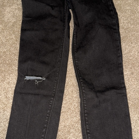 Spanx Distressed Skinny Pull-On Jeans High Rise Raw Hem in Black, XS. B8 - Picture 6 of 7
